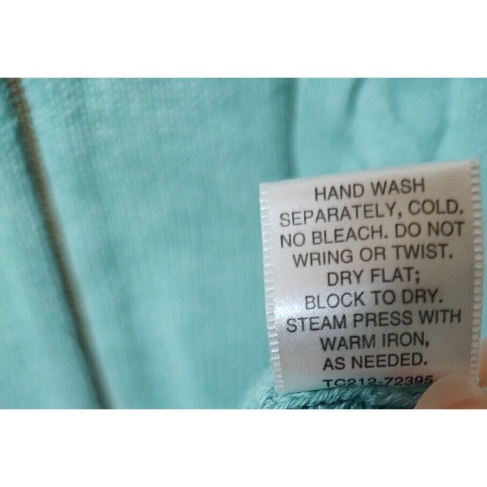 Pendleton Size S Full Zip Cable Knit Turquoise Sw… - image 6